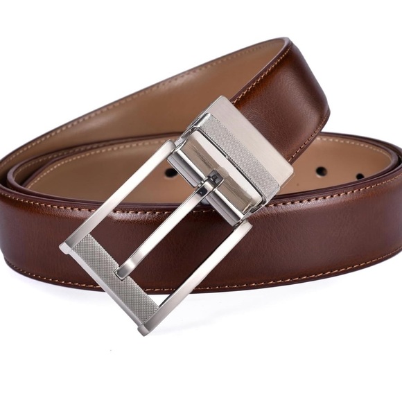 fine Men Belt Genuine Leather with Anti-scratch Buckle Casual Strap - Picture 3 of 8